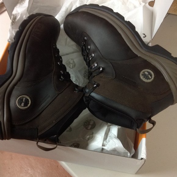 Timberland Men's Flume Dark Brown Leather WP Hiking Boots - 11.5M - New in Box